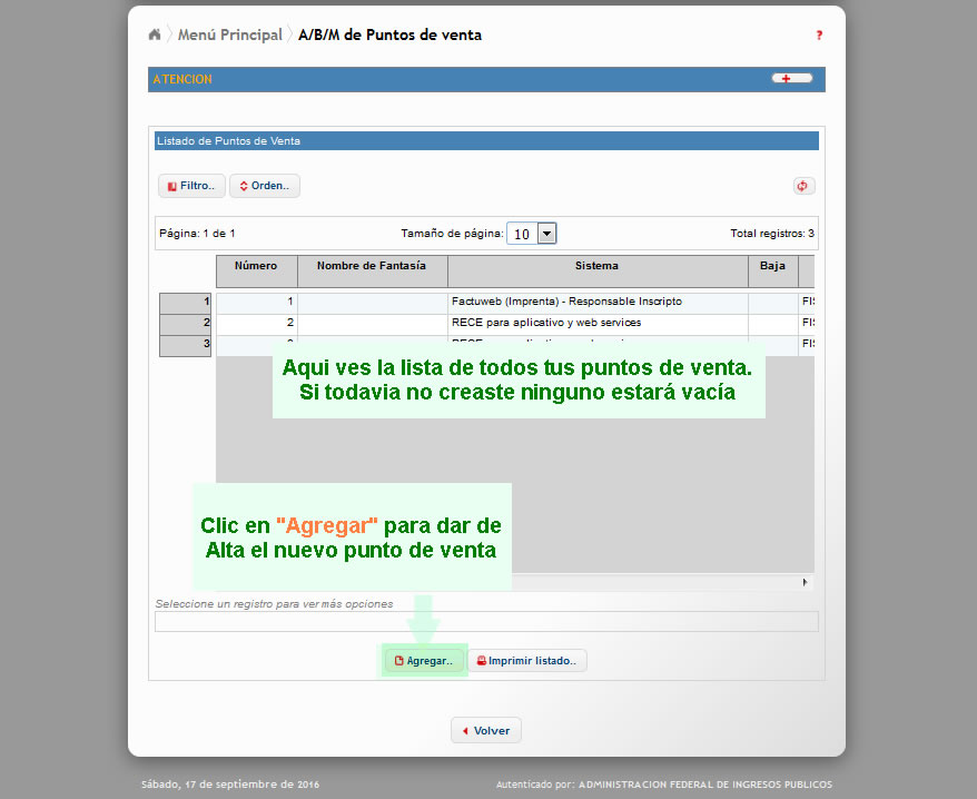 Sitio Web de AFIP